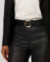 White House Black Market Twist Buckle Faux Leather Belt In Black