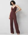 White House Black Market Twist Front Jumpsuit In Bitter Chocolate