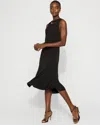 White House Black Market Twist-neck Cutout Midi Dress In Black