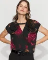 White House Black Market Twist-neck Keyhole Shell In Black