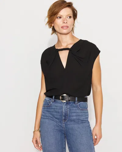 Twist-neck Keyhole Shell In Black from White House Black Market