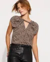 White House Black Market Twist-neck Keyhole Shell In Multi