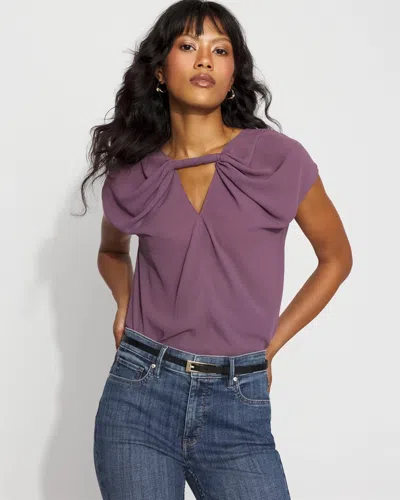 White House Black Market Twist-neck Keyhole Shell In Purple