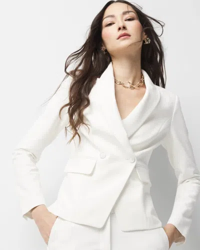 White House Black Market Petite Two-button Studio Blazer In White