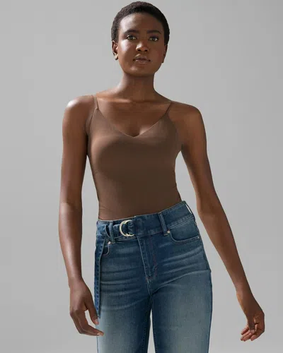 White House Black Market V-neck Cami In Dark Chestnut