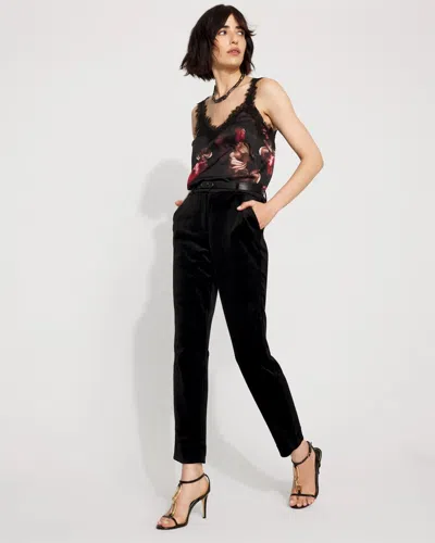 White House Black Market Velvet Slim Ankle Pants In Black