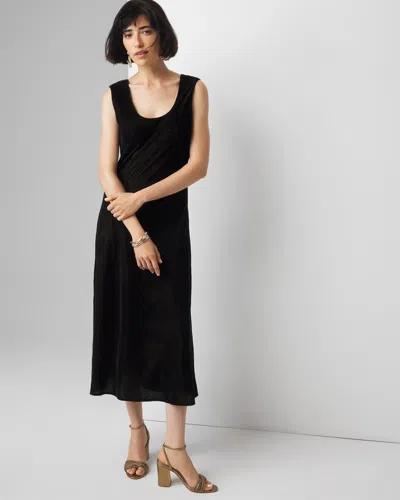 White House Black Market Velvet Slip Dress In Black