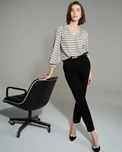 White House Black Market V-neck Crepe Blouse In Multi