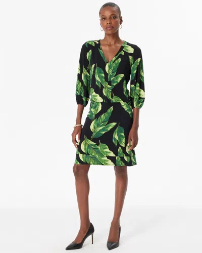 White House Black Market V-neck Mini Dress In Green