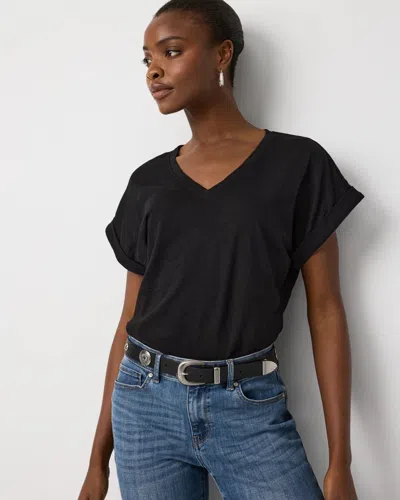 White House Black Market Western Denim Belt In Black