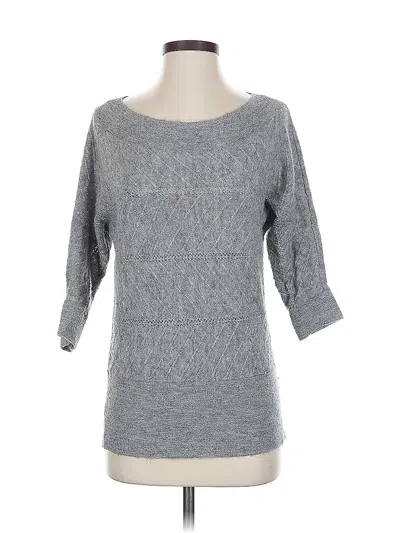Pre-owned White House Black Market Wool Pullover Sweater In Gray