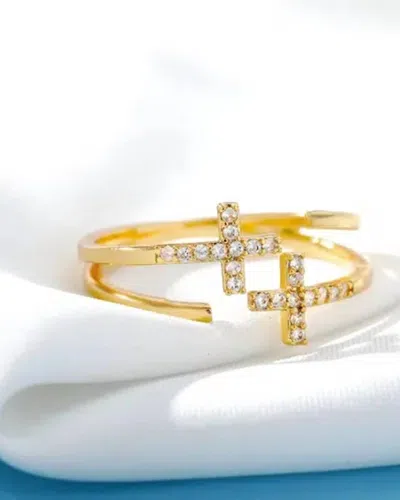White Label Women's Cross Ring In Gold In Pattern