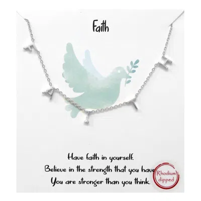 White Label Women's Faith Necklace In Silver In Multi