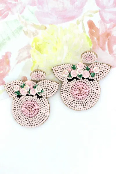 White Label Women's Little Piggy Seadbead Earrings In Pink
