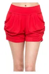 White Label Women's Lounge Shorts With Pockets In Red In Red
