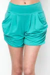 White Label Women's Lounge Shorts With Pockets In Teal In Blue