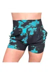 White Label Women's Lounge Shorts With Pockets In Teal Tiedye In Multi