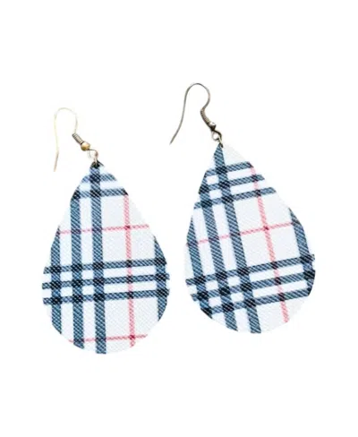 White Label Women's Teardrop Earrings In Plaid In Pattern
