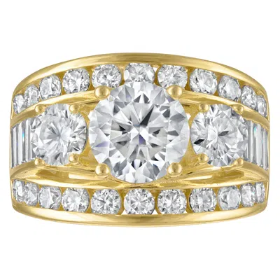 White Lotus 14k Gold Over Sterling Silver Lab Created Moissanite Ring