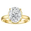 White Lotus 14k Gold Over Sterling Silver Lab Created Moissanite Ring In Gold