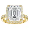 White Lotus 14k Gold Over Sterling Silver Lab Created Moissanite Ring In Gold
