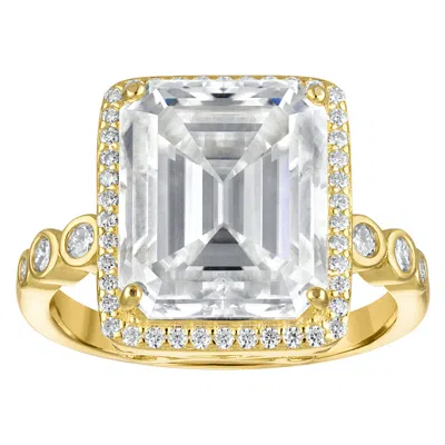 White Lotus 14k Gold Over Sterling Silver Lab Created Moissanite Ring