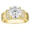 White Lotus 14k Gold Over Sterling Silver Lab Created Moissanite Ring In Gold