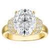 White Lotus 14k Gold Over Sterling Silver Lab Created Moissanite Ring In Gold