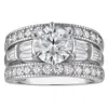 White Lotus Platinum Over Sterling Silver Lab Created Moissanite Ring In Silver