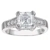 White Lotus Platinum Over Sterling Silver Lab Created Moissanite Ring In Metallic