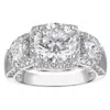 White Lotus Platinum Over Sterling Silver Lab Created Moissanite Ring In Gray