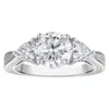 White Lotus Platinum Over Sterling Silver Lab Created Moissanite Ring In White