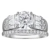 White Lotus Platinum Over Sterling Silver Lab Created Moissanite Ring In Metallic