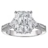 White Lotus Platinum Over Sterling Silver Lab Created Moissanite Ring In Metallic