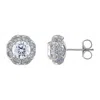 White Lotus Sterling Silver Lab Created Moissanite Earrings In Silver