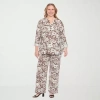 White Mark 2-pc. Floral Pant Set-plus In Brown
