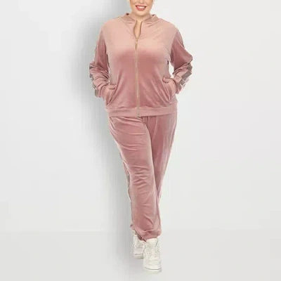 White Mark 2-pc. Track Suit Plus In Pink