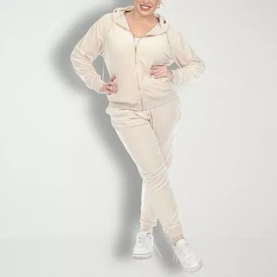 White Mark 2-pc. Track Suit Plus In Sand