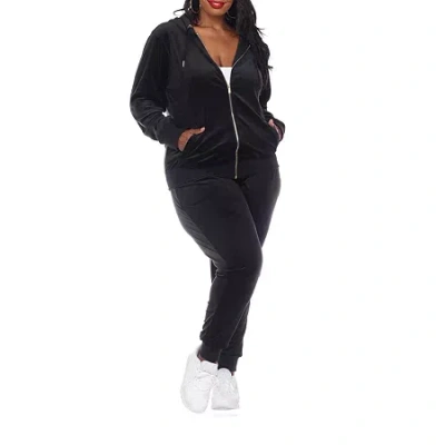 White Mark 2-pc. Velour Tracksuit-plus In Black