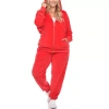 White Mark 2-pc. Velour Tracksuit-plus In Red