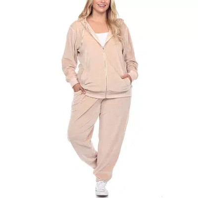 White Mark 2-pc. Velour Tracksuit-plus In Sand