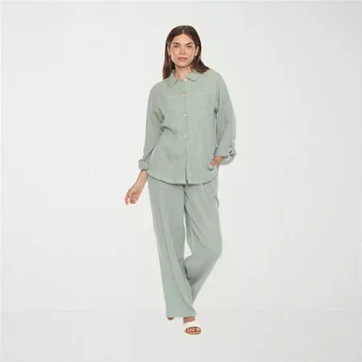 White Mark 2-pc. Pant Set In Green