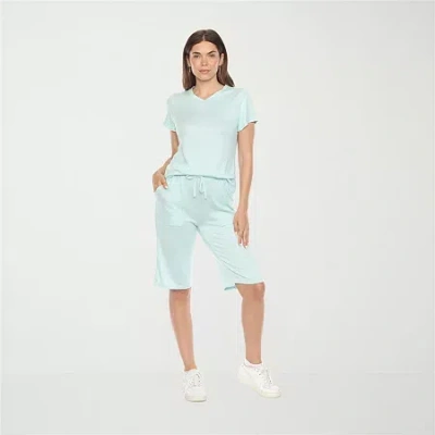 White Mark 2-pc. Short Set In Blue