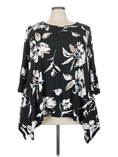 Pre-owned White Mark 3/4 Sleeve Blouse In Black