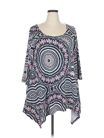 Pre-owned White Mark 3/4 Sleeve Blouse In Black