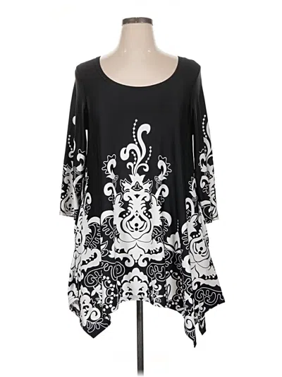 Pre-owned White Mark 3/4 Sleeve Blouse In Black
