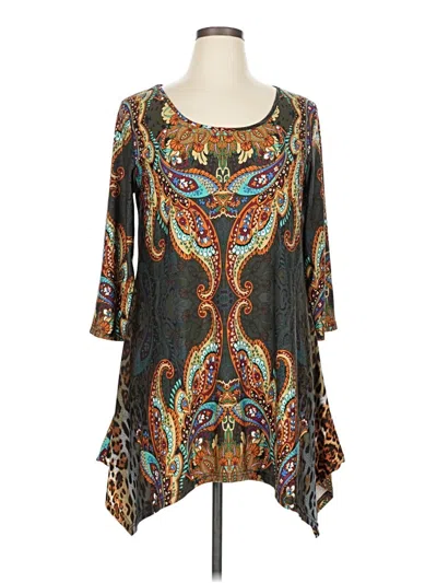 Pre-owned White Mark 3/4 Sleeve Blouse In Gray