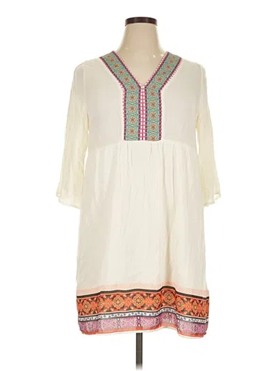 Pre-owned White Mark 3/4 Sleeve Blouse In Ivory
