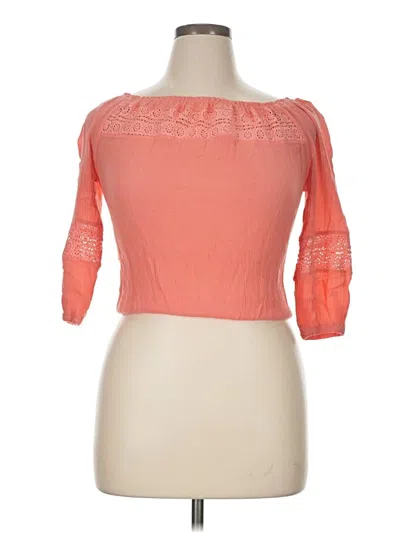 Pre-owned White Mark 3/4 Sleeve Top Orange Boatneck Tops