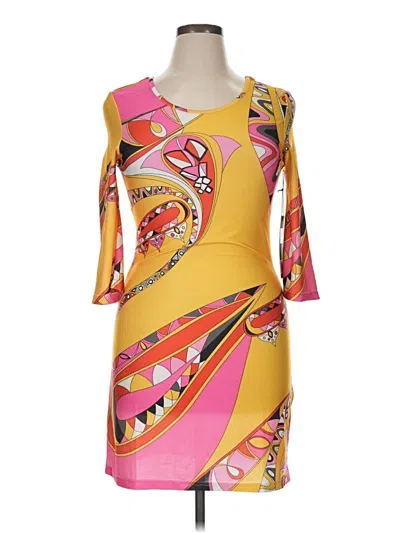 Pre-owned White Mark Cocktail Dress In Yellow